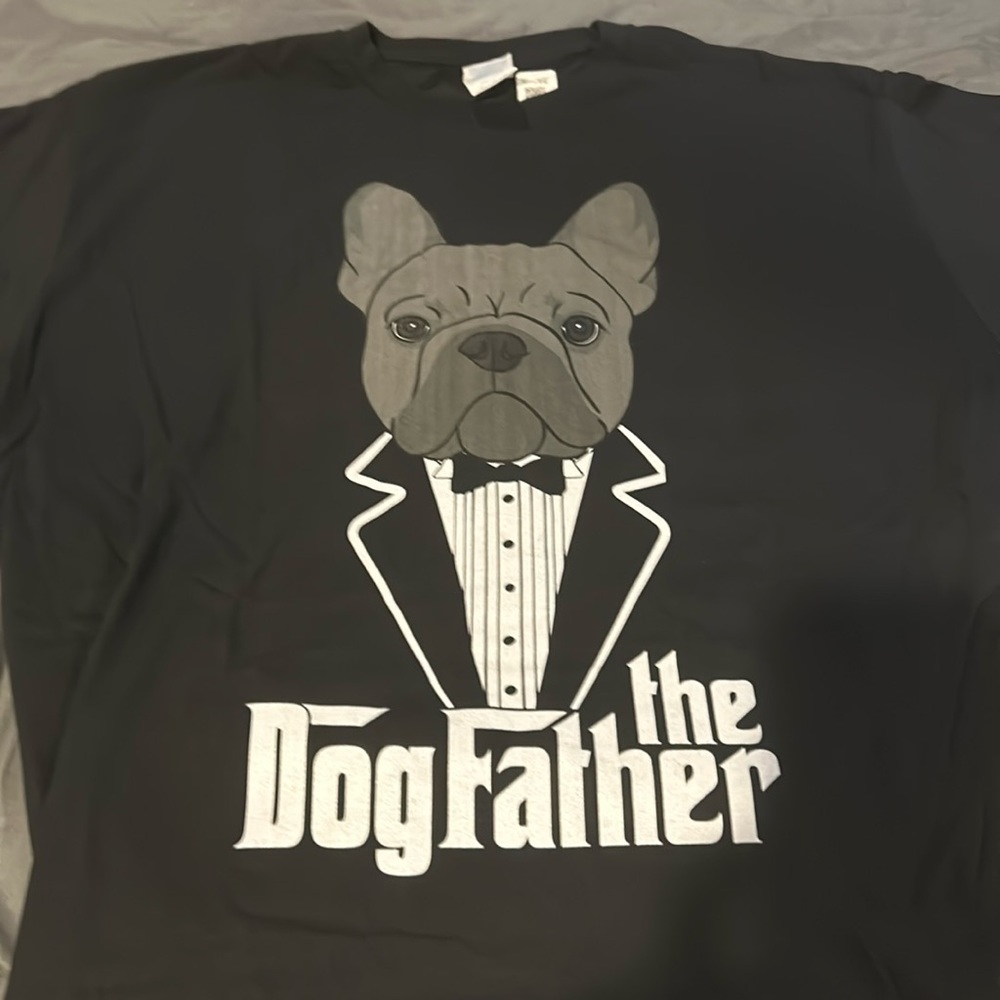 The Dogfather French Bulldog short sleeved shirt. XL.  NWOT
